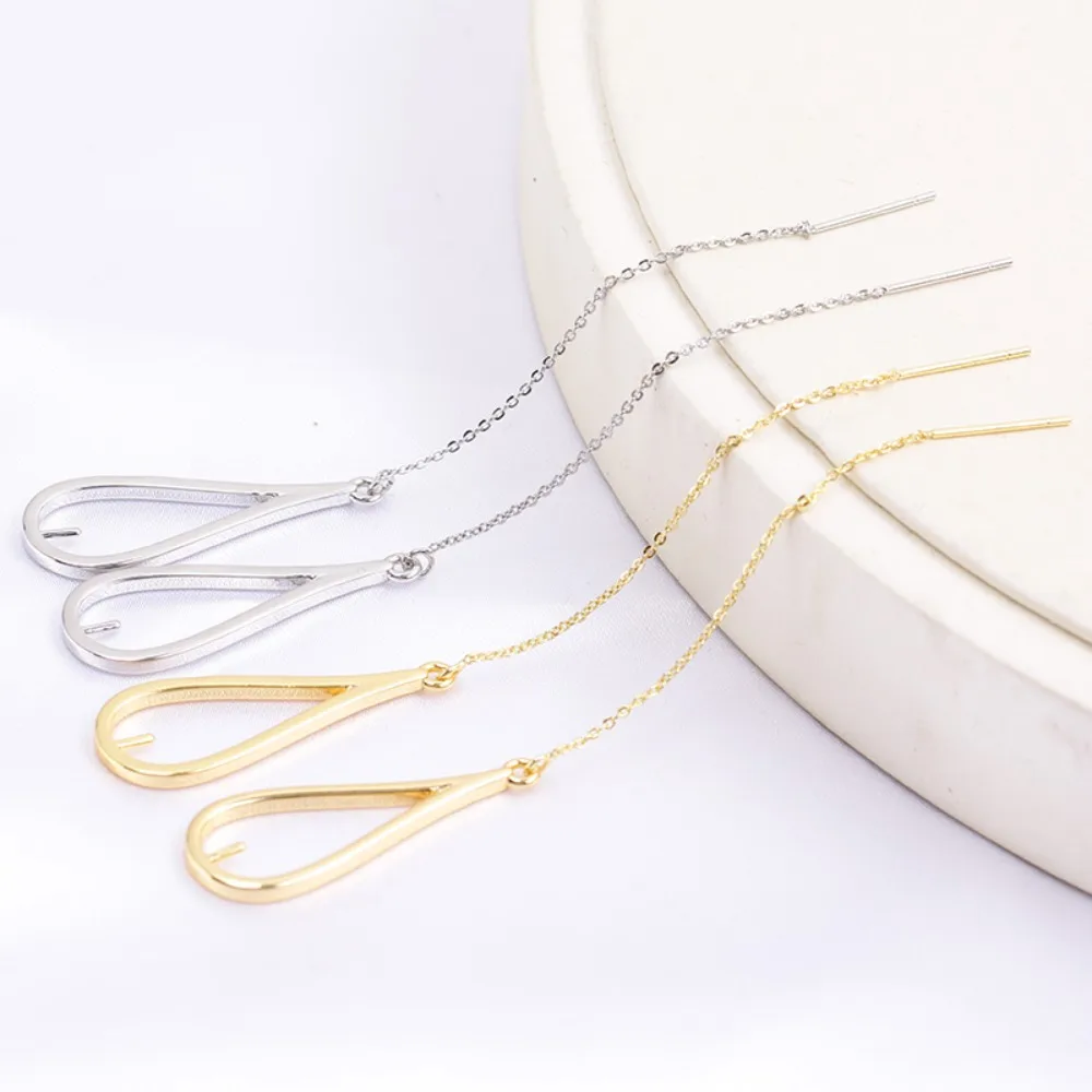 

6PCS S925 Sterling Silver Needle 18K Gold Wrapped Plated Brass Earring Settings Diy Jewelry Pearl Earrings Accessories