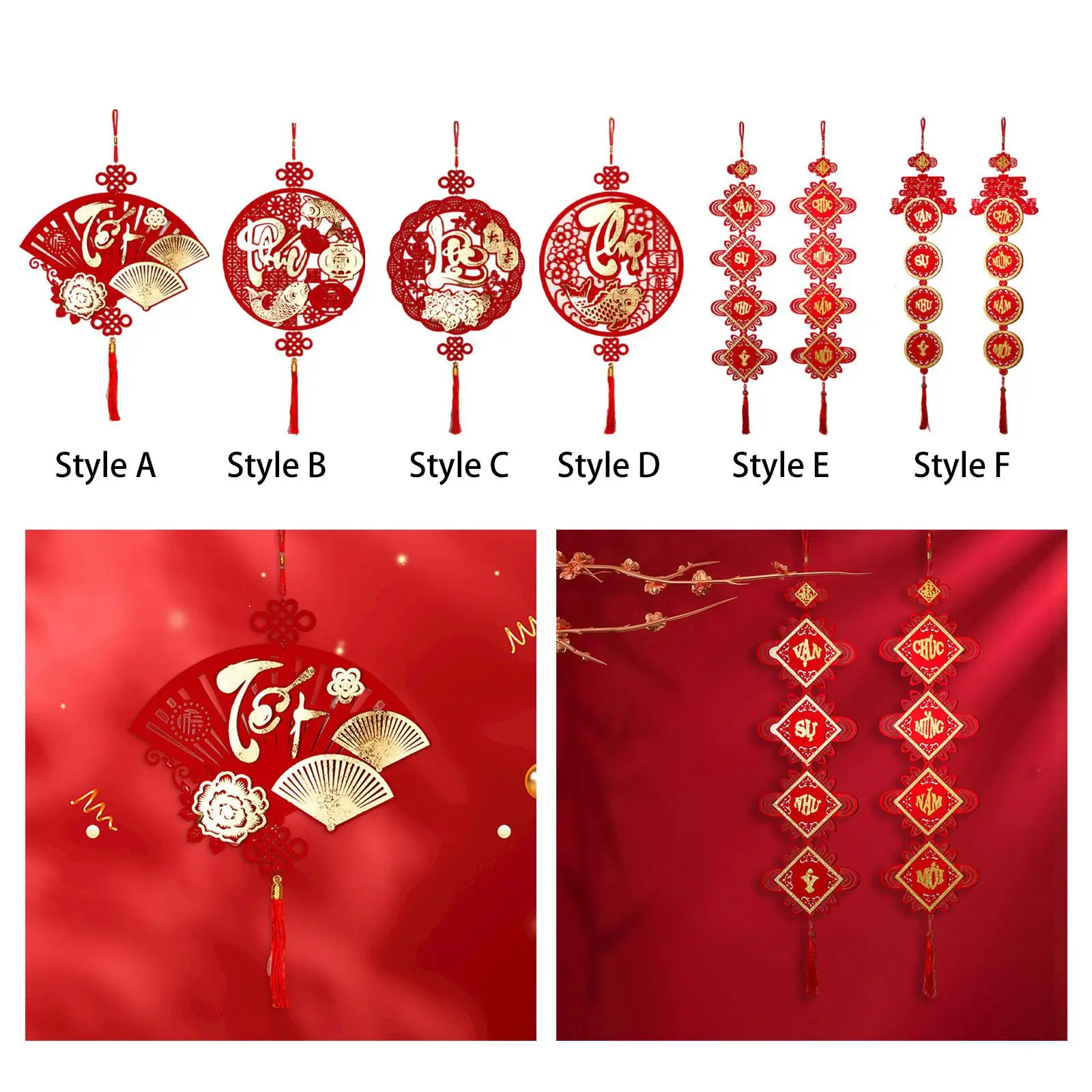 Spring Festival Door Sign Blessing Characters Chinese New Year Hanging