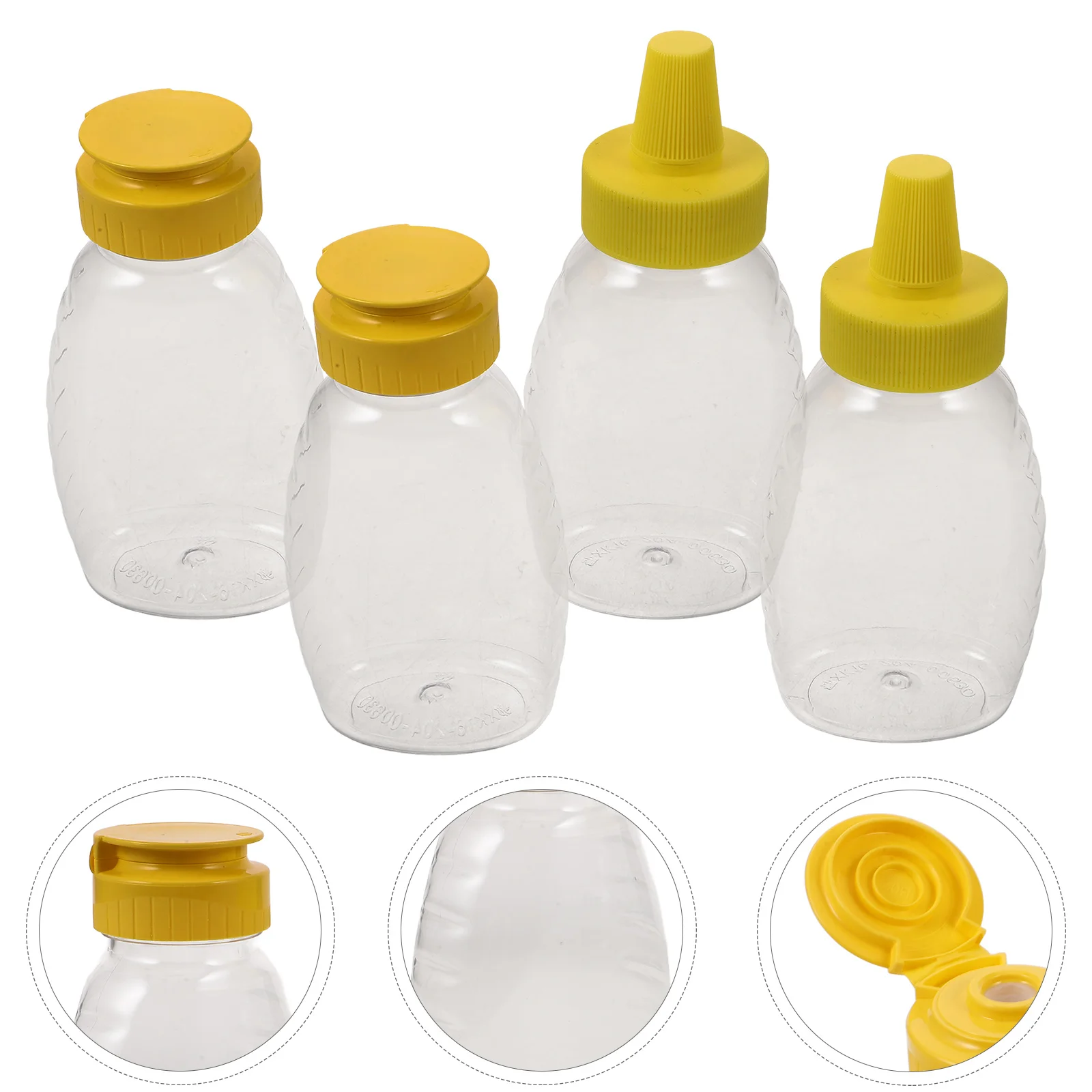 

4 Pcs Squeeze Bottles Kitchen Sauce Dispenser Mustard Barbecue Ketchup Multipurpose Orange Condiment