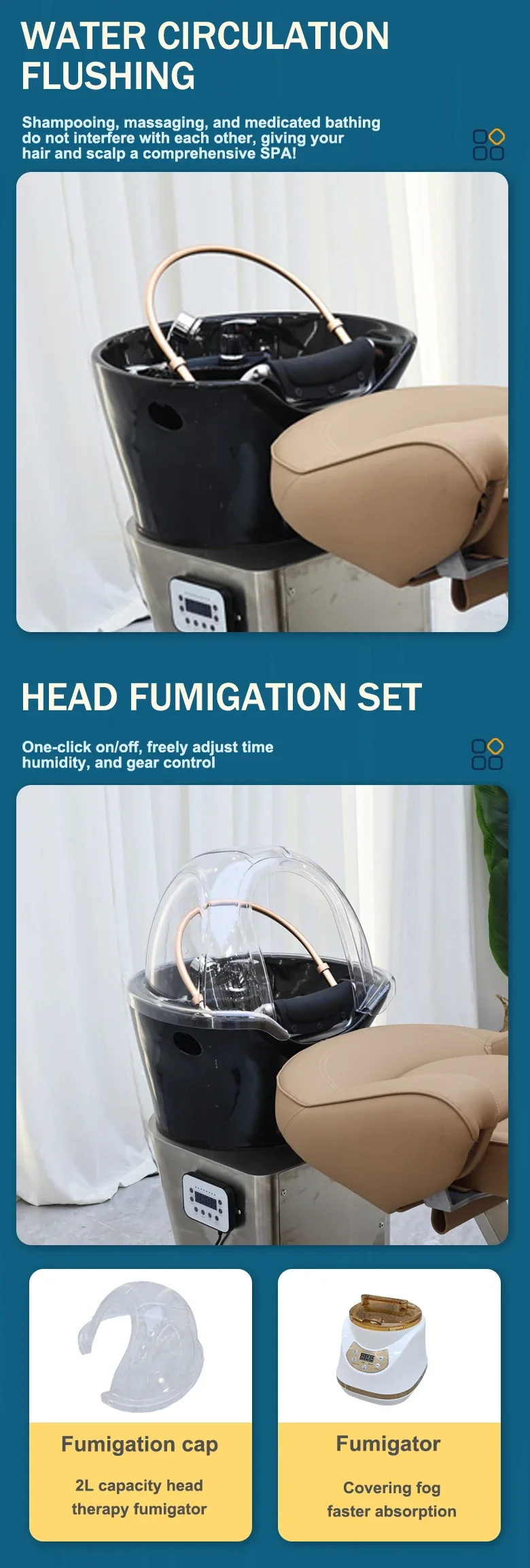 Motorized Semi Recline Hair Shampoo Bed Ceramic Basin Professional for Commercial Hair Salon Barbershop