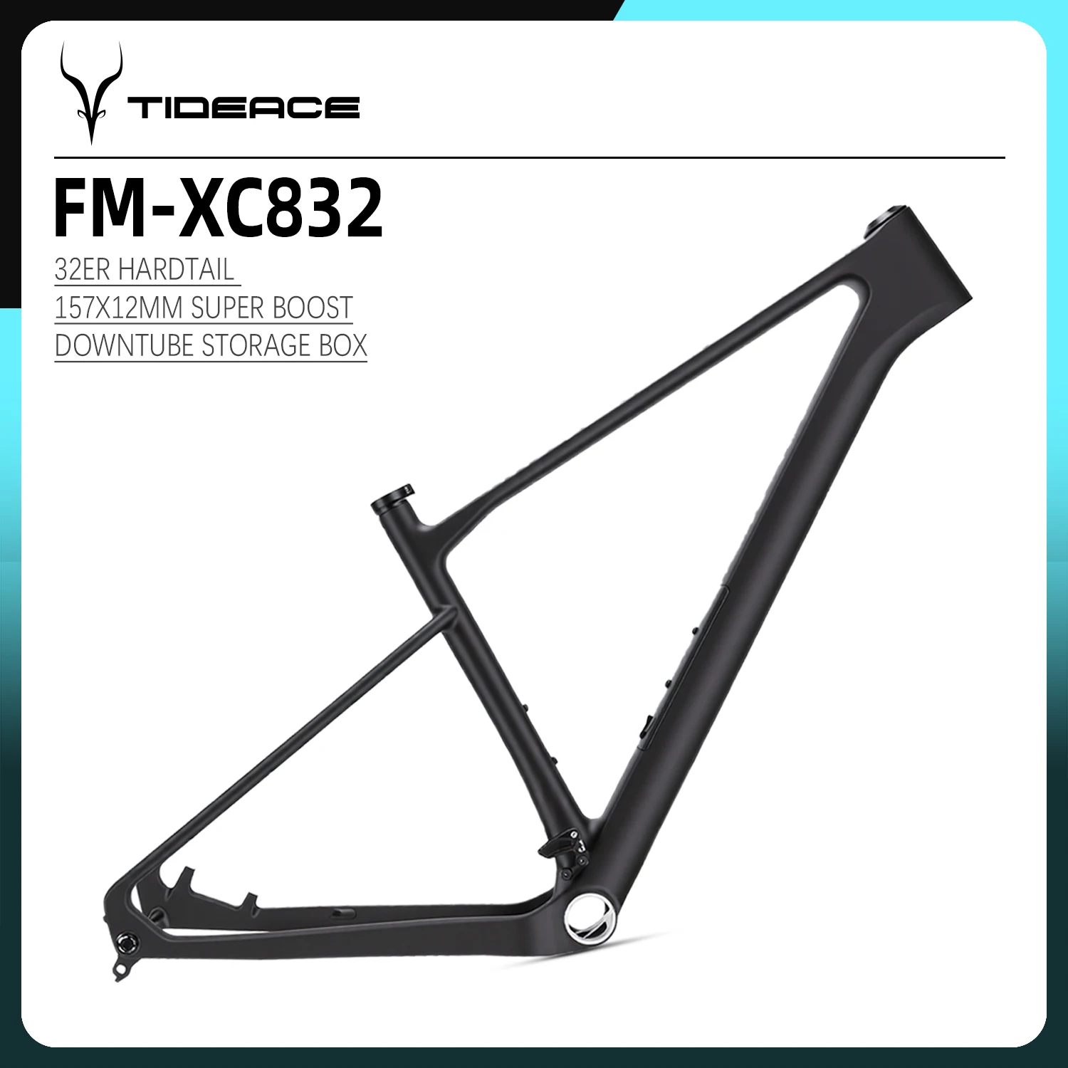 

2026 Tideace 32er Carbon Hardtail MTB Frame Max 36T 32 inch Mountain Bike Frame MTB with Downtube Insert Storage Box