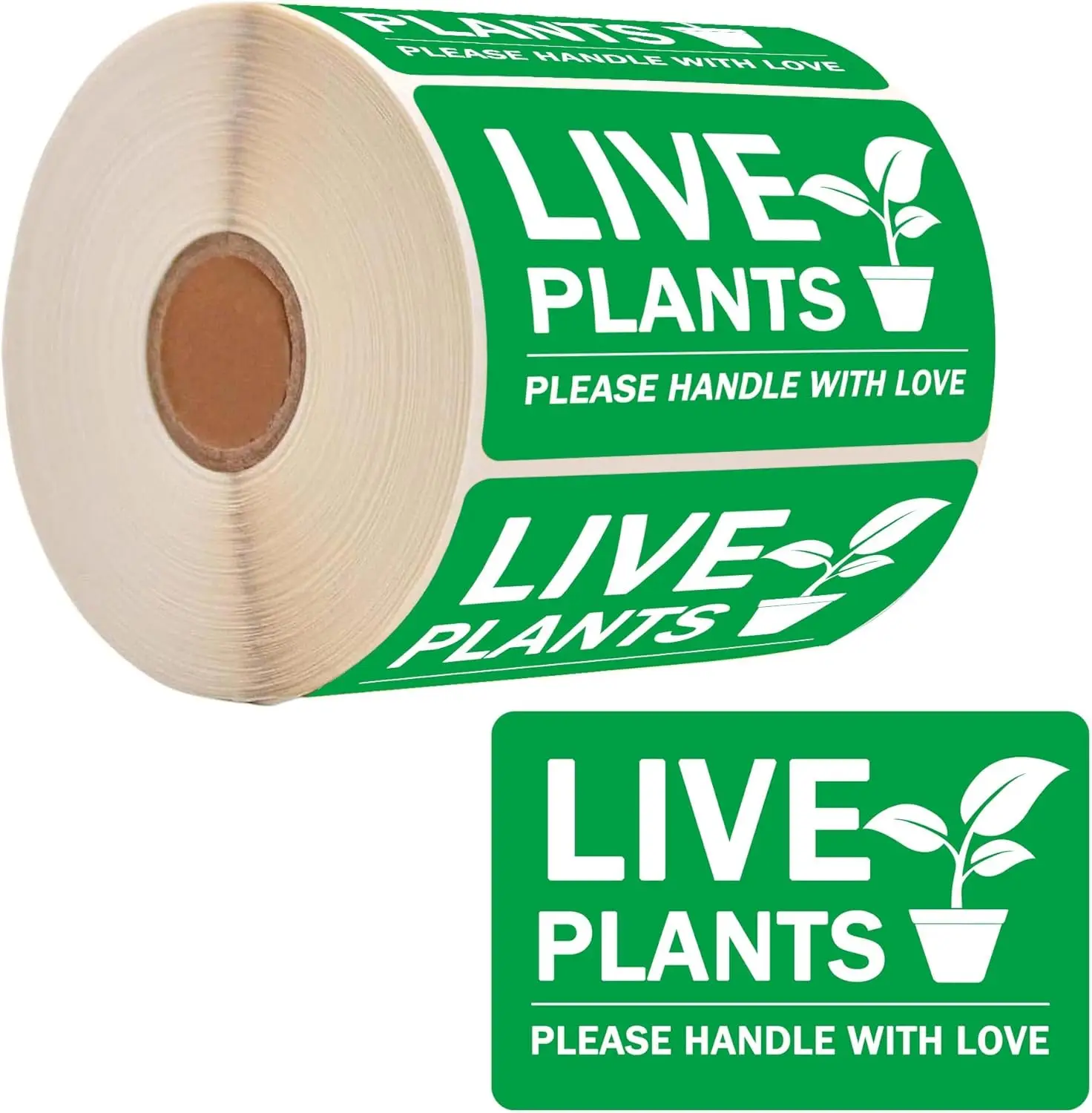 

400 шт. живые растения, пожалуйста, ручка с любовью, наклейки 2 х 3 дюйма - флуоресцентные хрупкие наклейки для доставки ящика