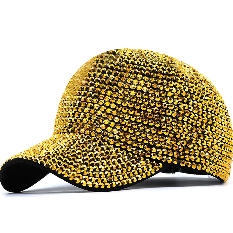 Luxury Sequined Rhinestone Pearl Diamonds Baseball Cap For Women Ladies Summer Hat Snapback Girl Hip Hop Hat Party Club Cap Bone