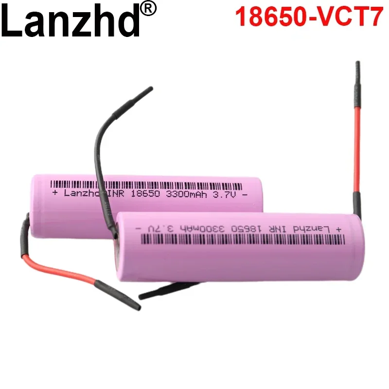 Batteries lithium-ion rechargeables avec fil, 18650 V, 3.7V, 18650 mAh, 10A, VTC7, 35E, DIY, Original, 2 pièces