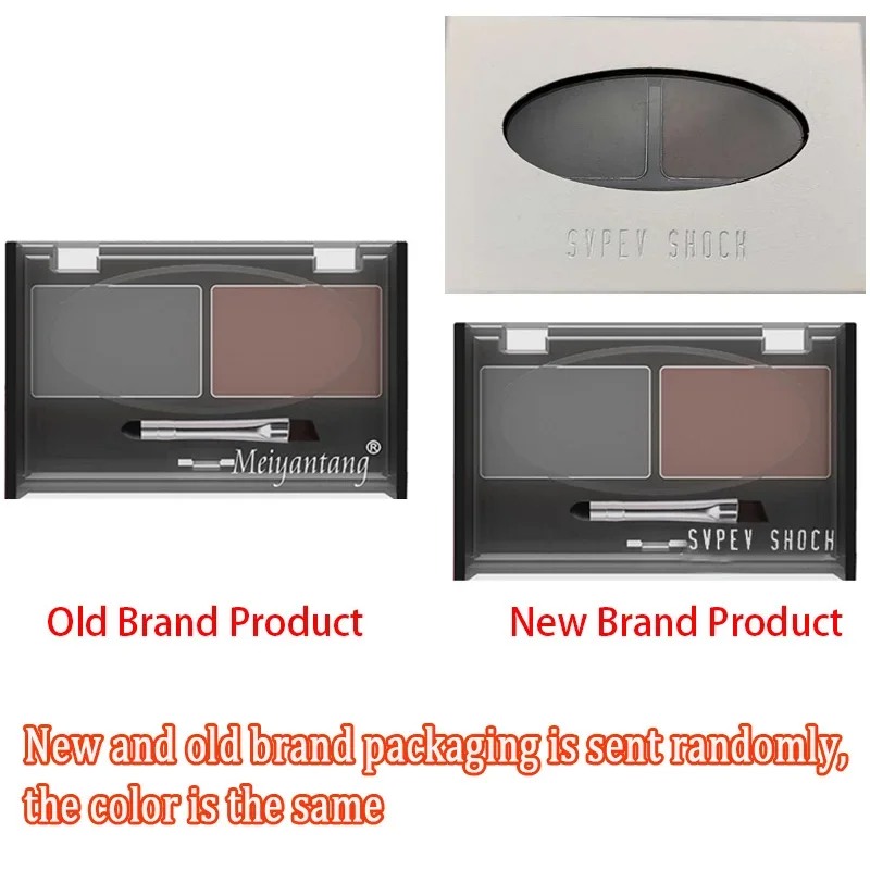 2 Colors Eye Brow Palette + Brush Eyebrow Enhancer Eyeshadow Cake Waterproof Eyebrow Powder Eye Shadow Women Makeup Professional