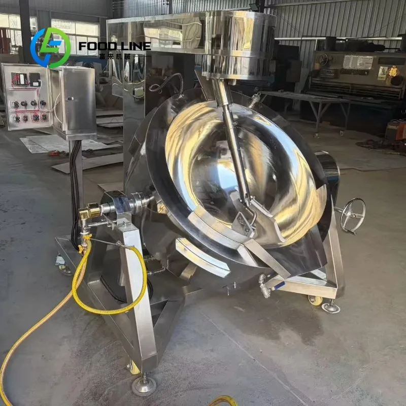 Customize Semi Automatic Tilting Planetary Jacketed Kettle, Stainless Steel Steam Heating Mixing Pot For Sauce Paste Jam Cooking