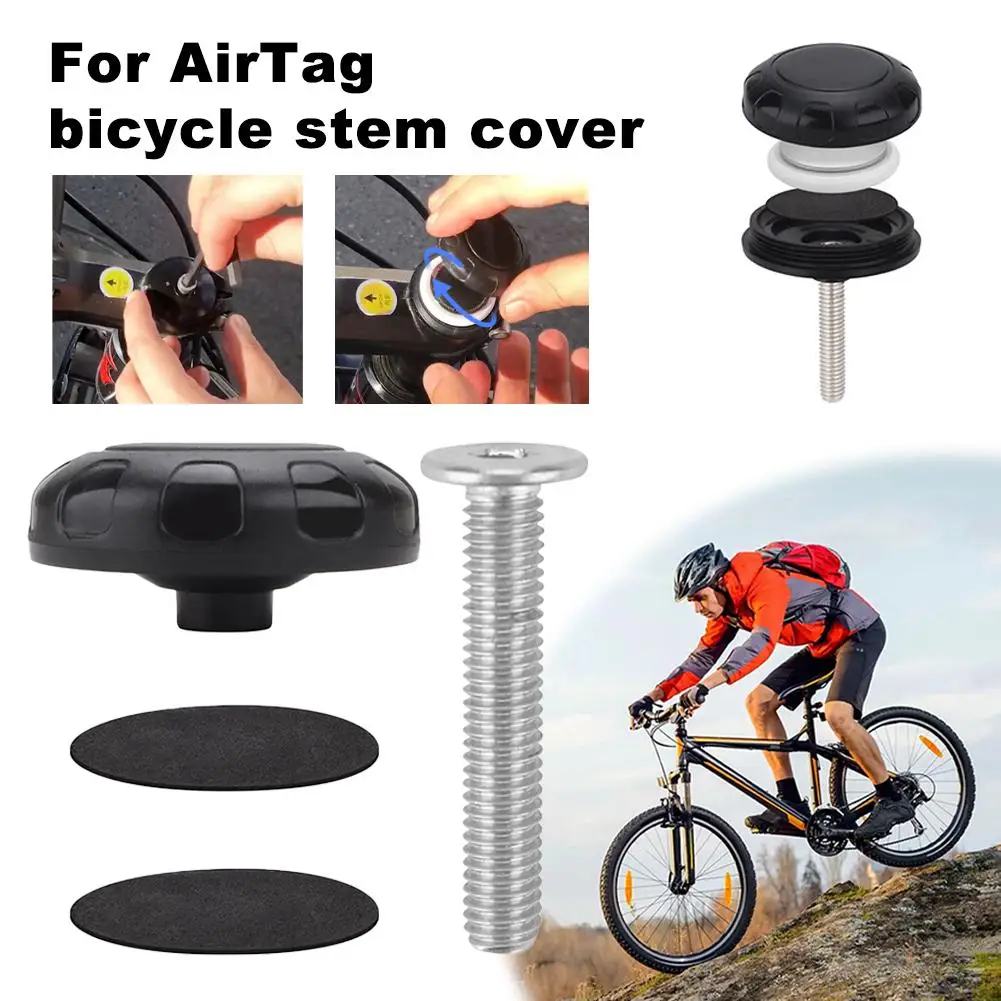 For Airtag Bicycle Mounting Bracket Bicycle Stem Cover Anti-lost Anti-theft Loactor Tracker Protector For Airtag Accessorie M2G7