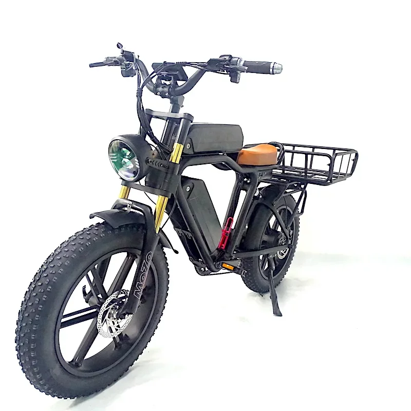 20 Inch 4.0 Fat Tire Bike Full Suspension 48V 750W Rear Motor  16Ah*2 Dual Battery e Hydraulic Brake Electric Cargo