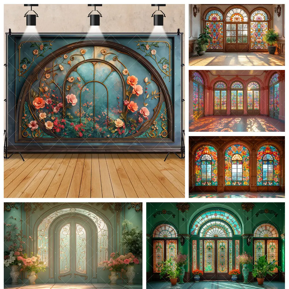 

Indoor Retro Window Grilles Aldults Wedding Child Birthday Party Gifts Banner Backdrop Custom Photo Poster Decor Pops Background