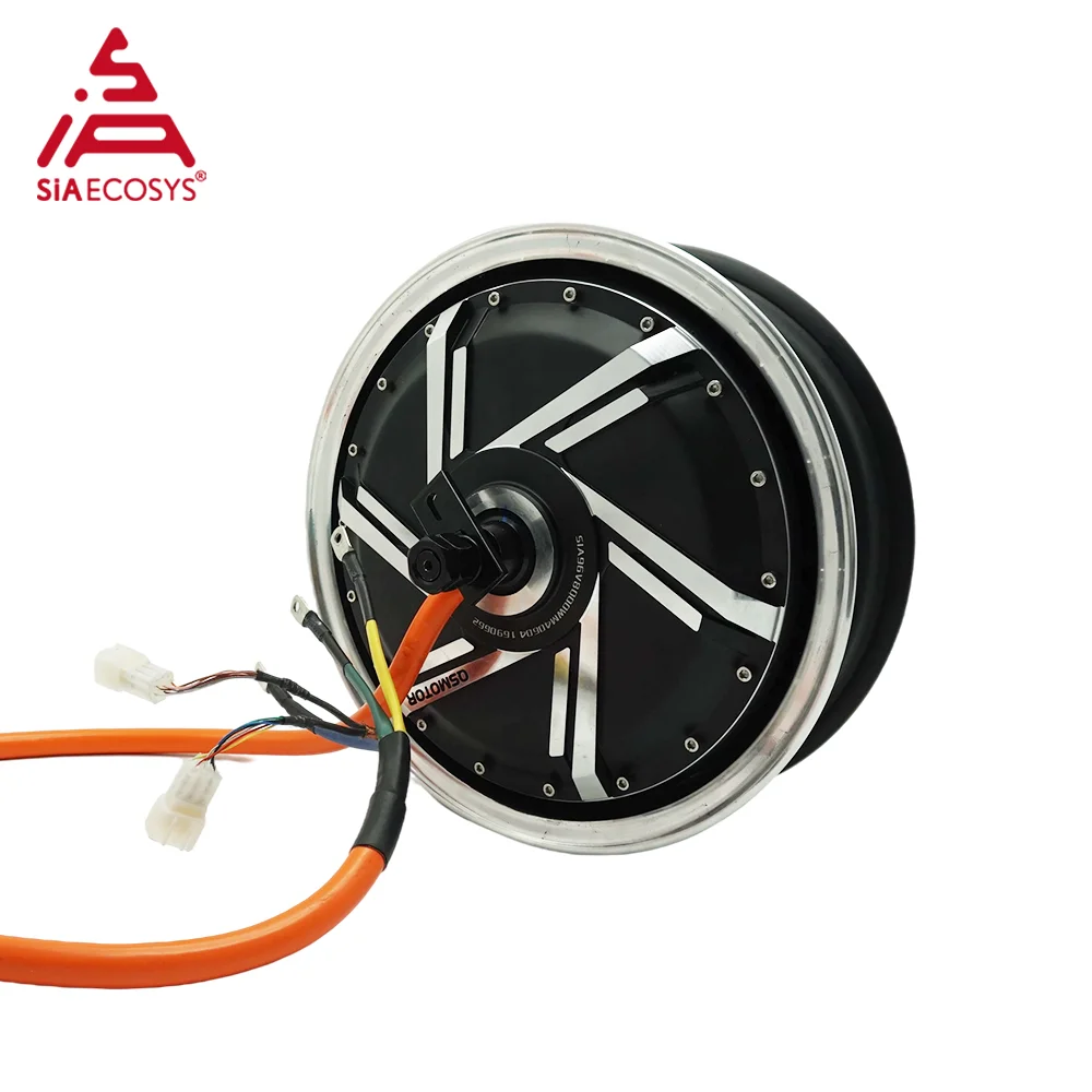 QSMOTOR 273 13*3.5inch 8000W V4 96V 140KPH High Performance And Speed For Electric Motorcycle BLDC Wheel Motor From SIAECOSYS