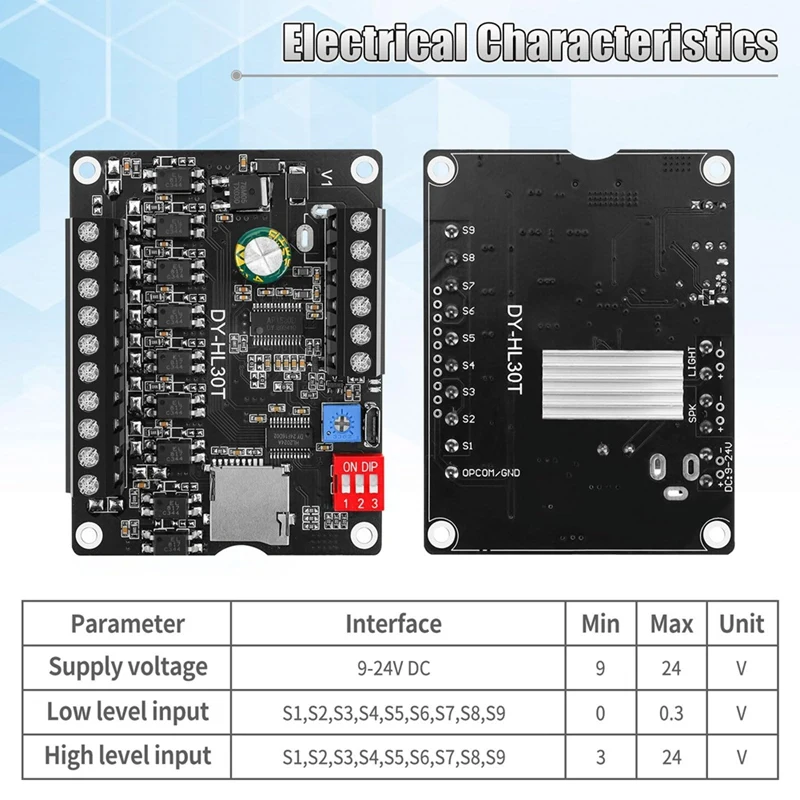 30W Digital Voice Recorder Module With Playback - High-Fidelity Sound Control, Supports TF Card WAV DC 12V 24V MP3