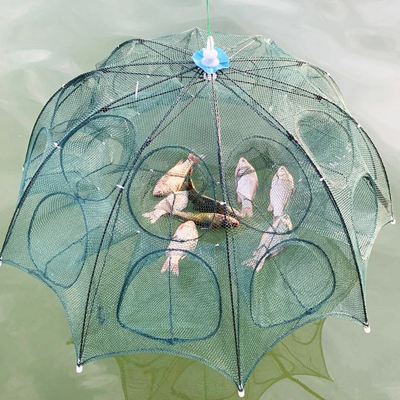 4-20 Holes Fishing Net Folded Portable Hexagon Fish Network Casting Net Crayfish Shrimp Catcher Tank Trap China Cages Mesh