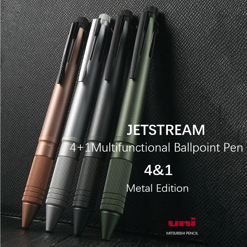 Japan UNI Jetstream Multi-function Pen MSXE5-2000A 4Color Ballpoint Pen 0.7mm+mechanical Pencil 0.5mm Office Supplies stationery