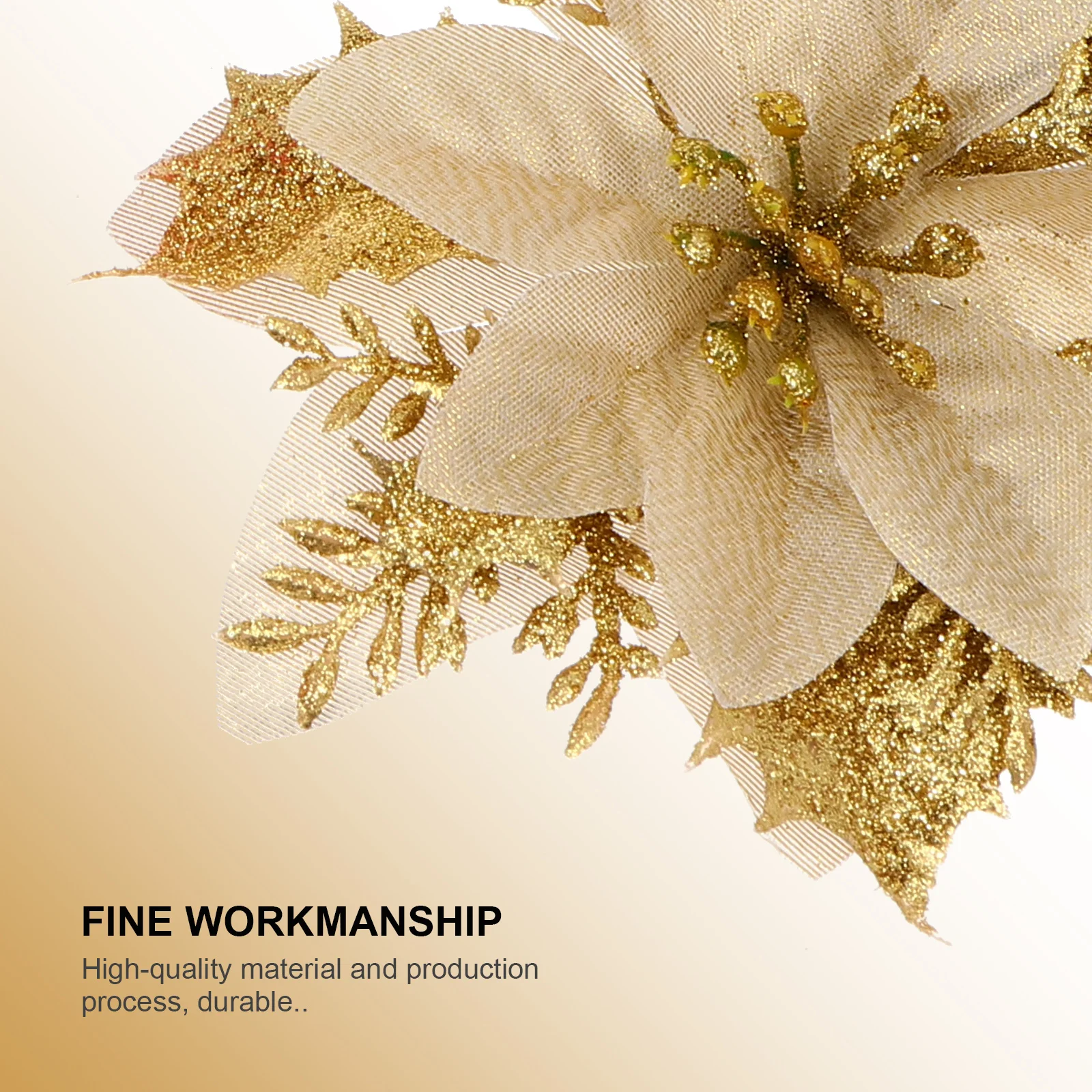 

24pcs Christmas Ornaments Red Golden Artificial Flower Xmas Tree Decor Party Wedding Decoration Holiday Home Simulation Flower