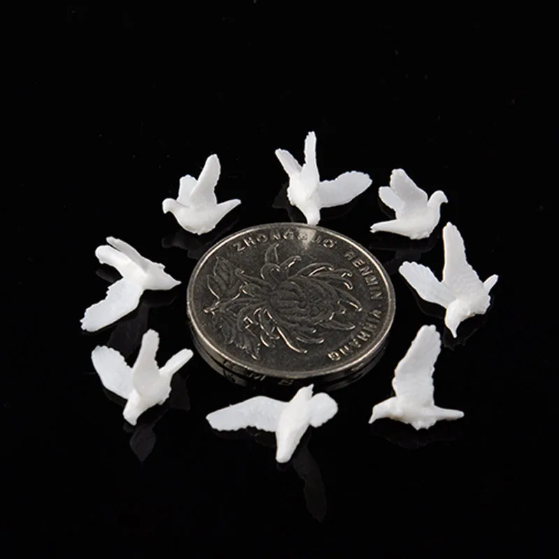 Mini White Pigeon Model Bird Animals Figures for DIY Farm/Building Sand Table Scene DIY Decoration Diorama Accessories 10Pcs/lot