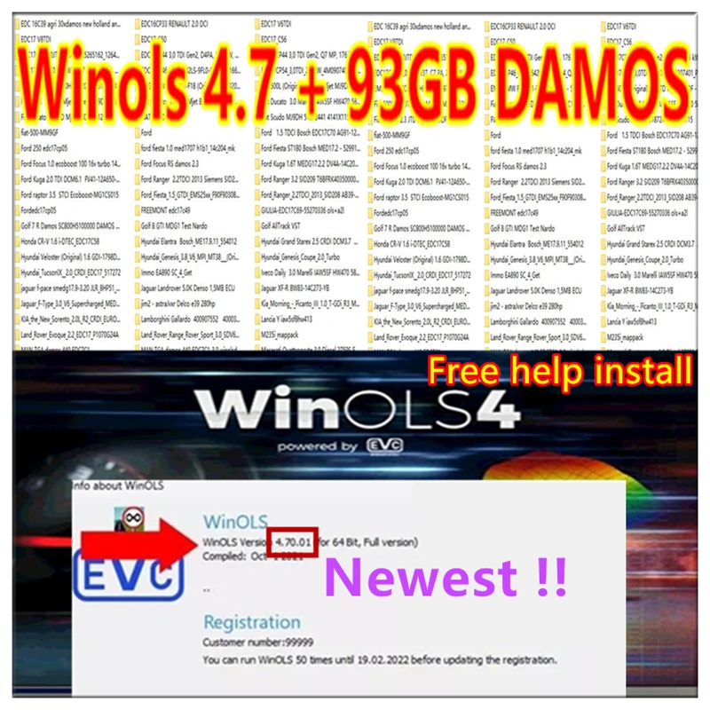 Newest Winols 4.51 Software+ 93GB WINOLS DAMOS Big Archive Damos Mappacks NEW 2022 2021 2020 Chip Tuning Maps Files free install