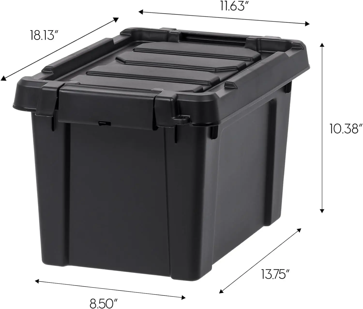 USA 5 Gallon Lockable Storage Totes with Lids, 6 Pack - Black, Heavy-Duty Durable Stackable Containers, Large Garage Organi