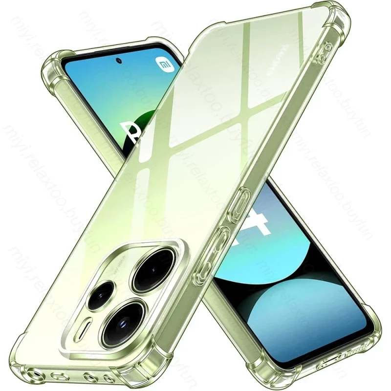 

Противоударный чехол с прозрачными кристаллами для Xiaomi Redmi Note 14 5G 4G Тонкий мягкий чехол из ТПУ на Redmi Note 14 Note 14 Pro + Note14Pro 5G