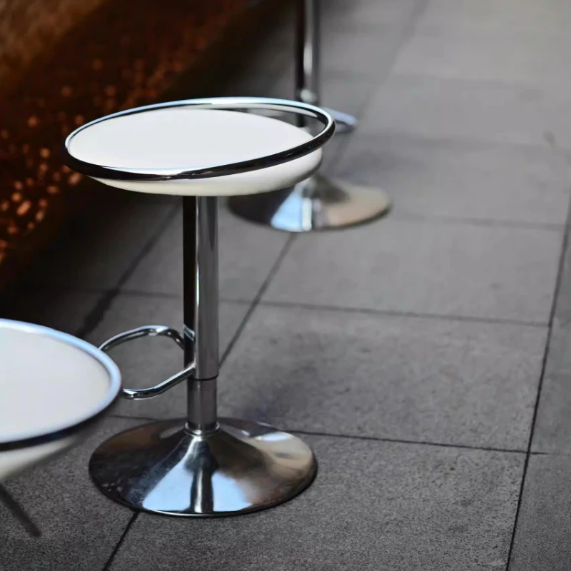 Kursi Bar Tinggi Modern Minimalis Besi, Dapat Diputar dan Disesuaikan Ketinggiannya, untuk Rumah, Furnitur Dalam Ruangan, Kafe, Resepsionis