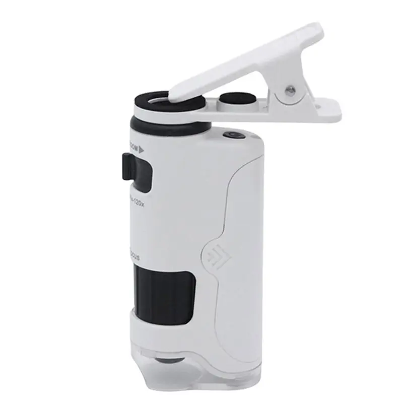 AB66-Mini Mobile Phone Microscope Glass 60-120X Cell Phone Clip On Microscope For Taking Photos