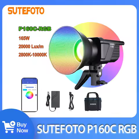 Sutefoto P160 RGB LED Luce video BI Color 2800K-10000K Bianco BI-Color RGB Versione Luce continua per la registrazione video in studio