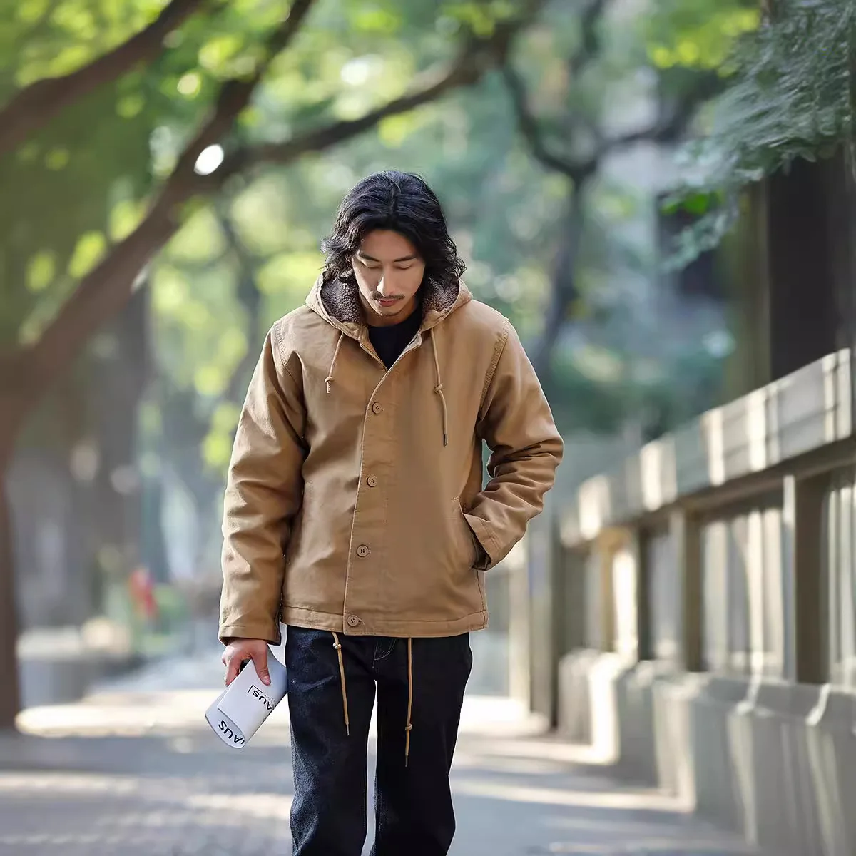 

Men's Thiened Lamb Velvet Cotton Jaet with Hood De Coat Long Sle Slim Fit Winter Clothes from China Full Range of Sizes