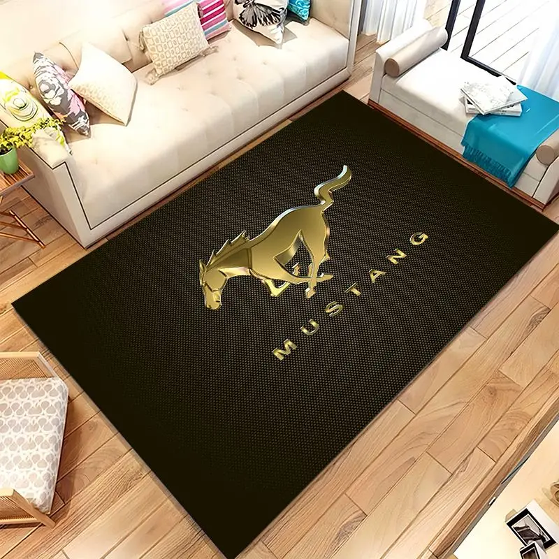 Vintage M-Mustang Racing Biker Garage Moto Soft Non-Slip Large Area Rug for Living Room,Bedroom Carpet Mat for Sofa,Home Decor