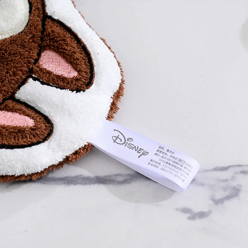 Disney Chip and Dale Cute Hanging Type Towel Super Absorbent Soft Handkerchief Wipe Hand Towelette Kids Bathroom Toilet Supplies