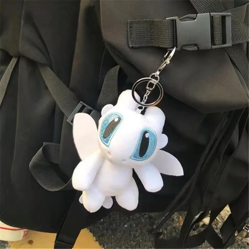 Light Fury Toothless Dragon Cute Cartoon Plush Keychain Kawaii Doll Lovely Fluffy Stuffed Toy Backpack Pendant Periphery Gifts