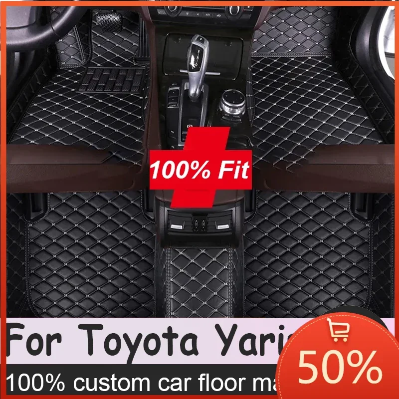 Car Floor Mats For Toyota Yaris 2008 2009 2010 2011 2012 2013 Custom Auto Foot Pads Automobile Carpet Cover Interior Accessories