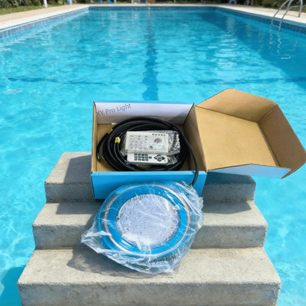 

Светодиодные RGB-светильники для бассейнов DC12V 45W, водонепроницаемые IP68, входное напряжение 85-265V, уличные, подводные на 15 м, для прудов, бассейнов, точечные светильники