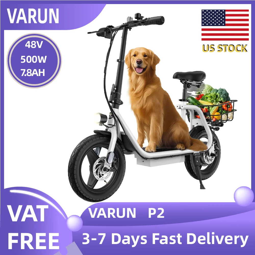 

VARUN P2 Adult Electric Scooter 500W Motor 48V7.8AH Battery City Escooter 14 Inch Tire Foldable E-Scooter