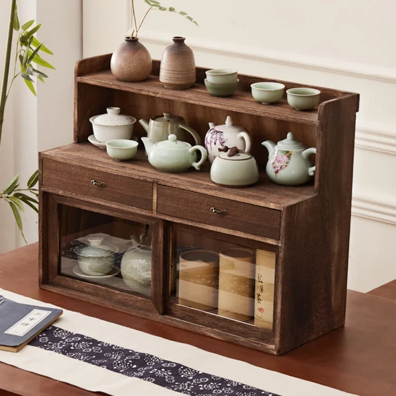 

Desktop Bogu Rack: Teacup Storage Cabinet, Dustproof Display Organizer, Decorative Tea Set Shelving, Stylish Storage Rack