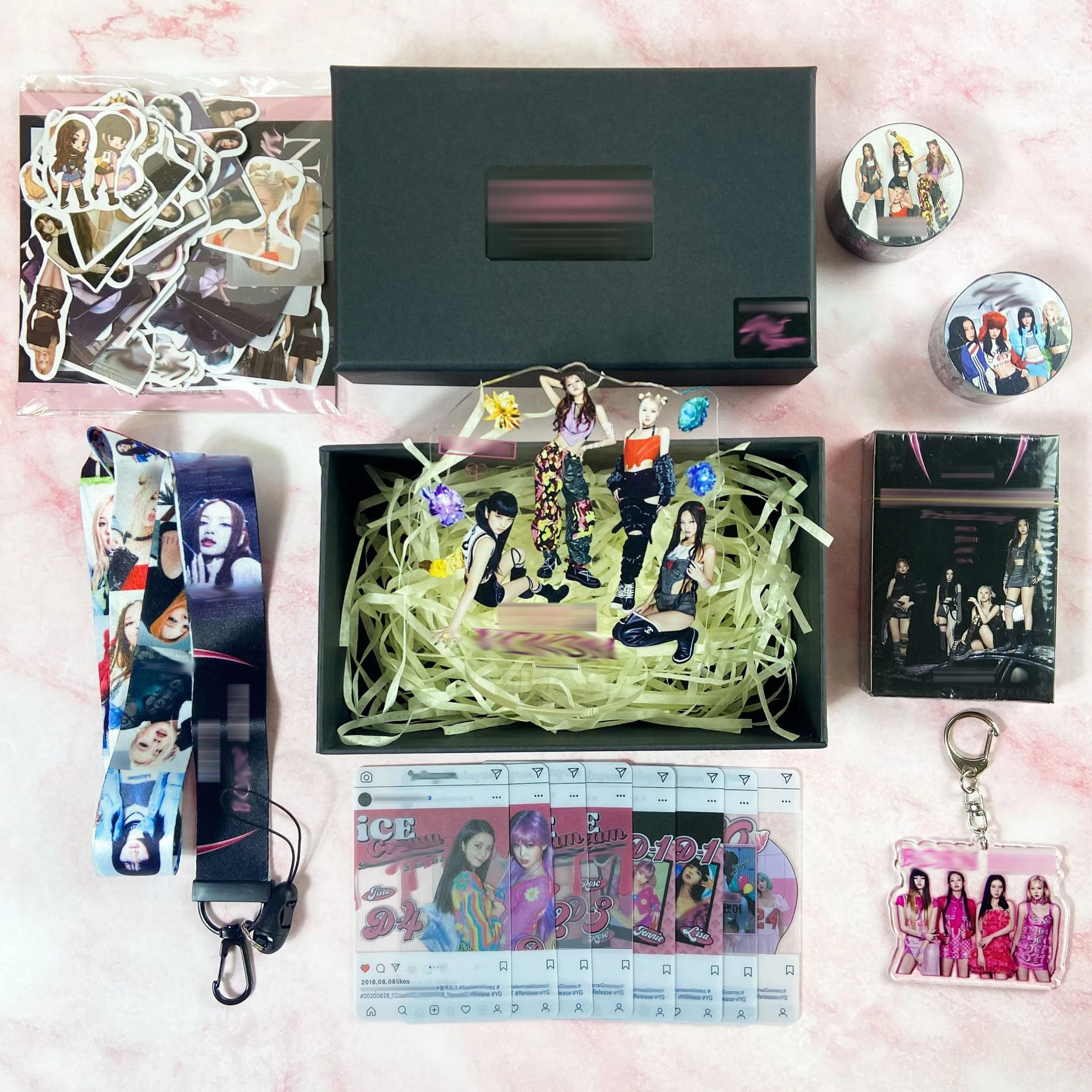 Gifts Set Kpop Album Photocards JISOO JENNIE LISA ROSE Collectible LOMO Card Set Stickers Standing Plate Fans Collection