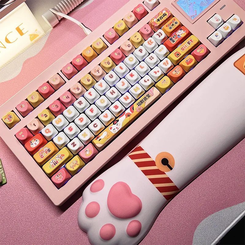 

"Lucky Meow" Love [Keycap] PBT Five-sided Sublimation Mechanical Keyboard Girl Cute