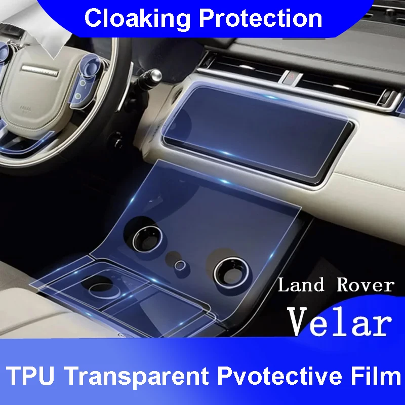 

For Land Range Rover Velar 2019-2021Car Interior Center console Transparen TPU Protective film Anti-scratc Repair car stickers