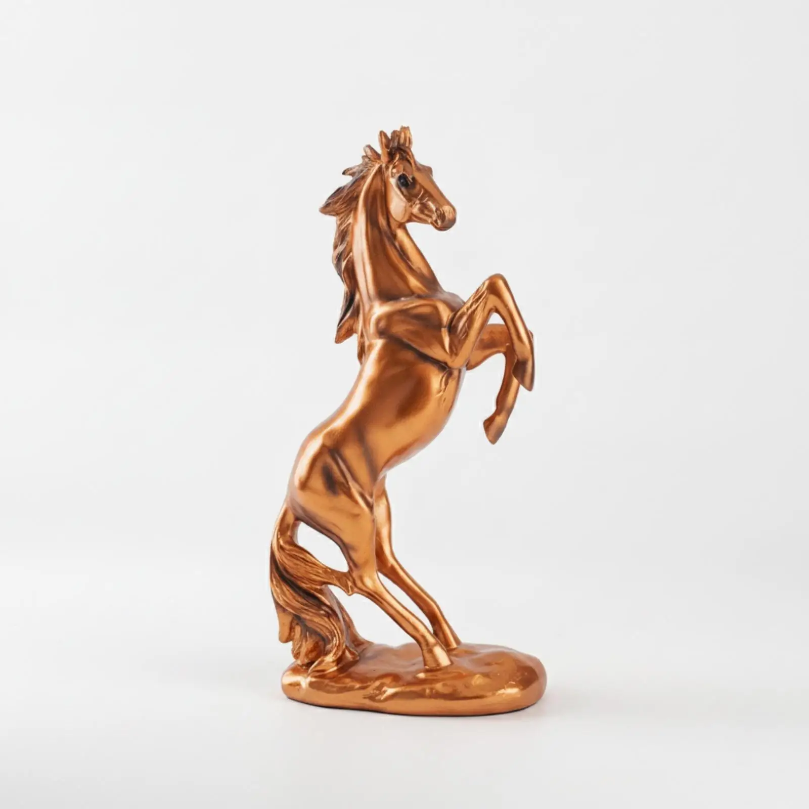 Horse Sculpture Resin Rearing Stallion Figurine Ornament Art Decor for Living Room Office Entryway Narrow Shelf