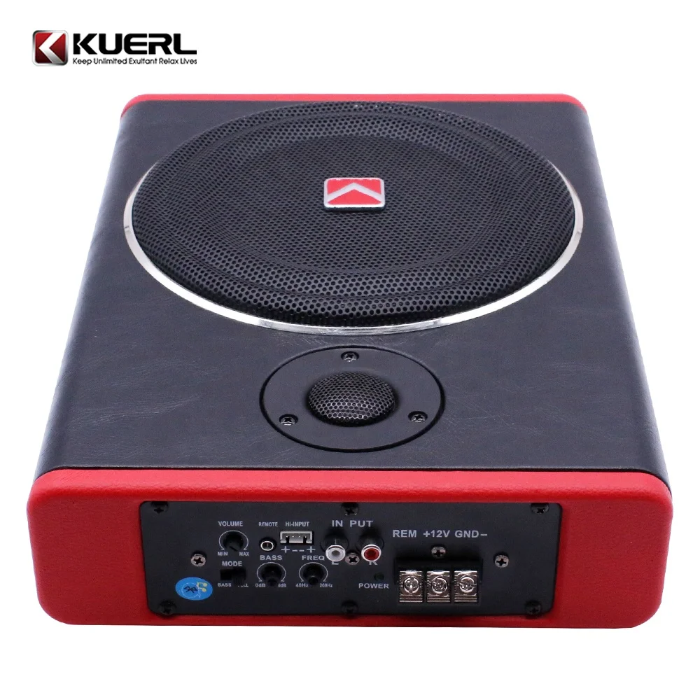High Power Built-in Bluetooth & Power Amplifier Hot 8/10Inch Slim UnderSeat Car Audio Active Subwoofer RMS power 80W MAX 600W