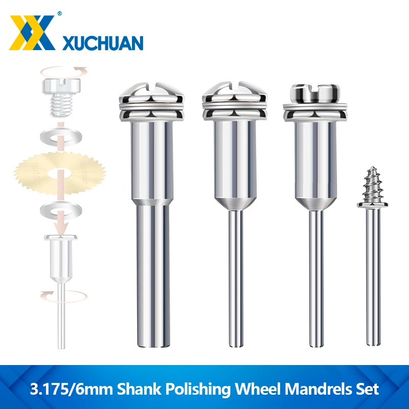 

5 шт., аксессуары для Dremel, 3,175/6 мм, миниатюрный зажим, соединительный рычаг, полировальный круг, оправка, держатель режущего круга, хвостовик