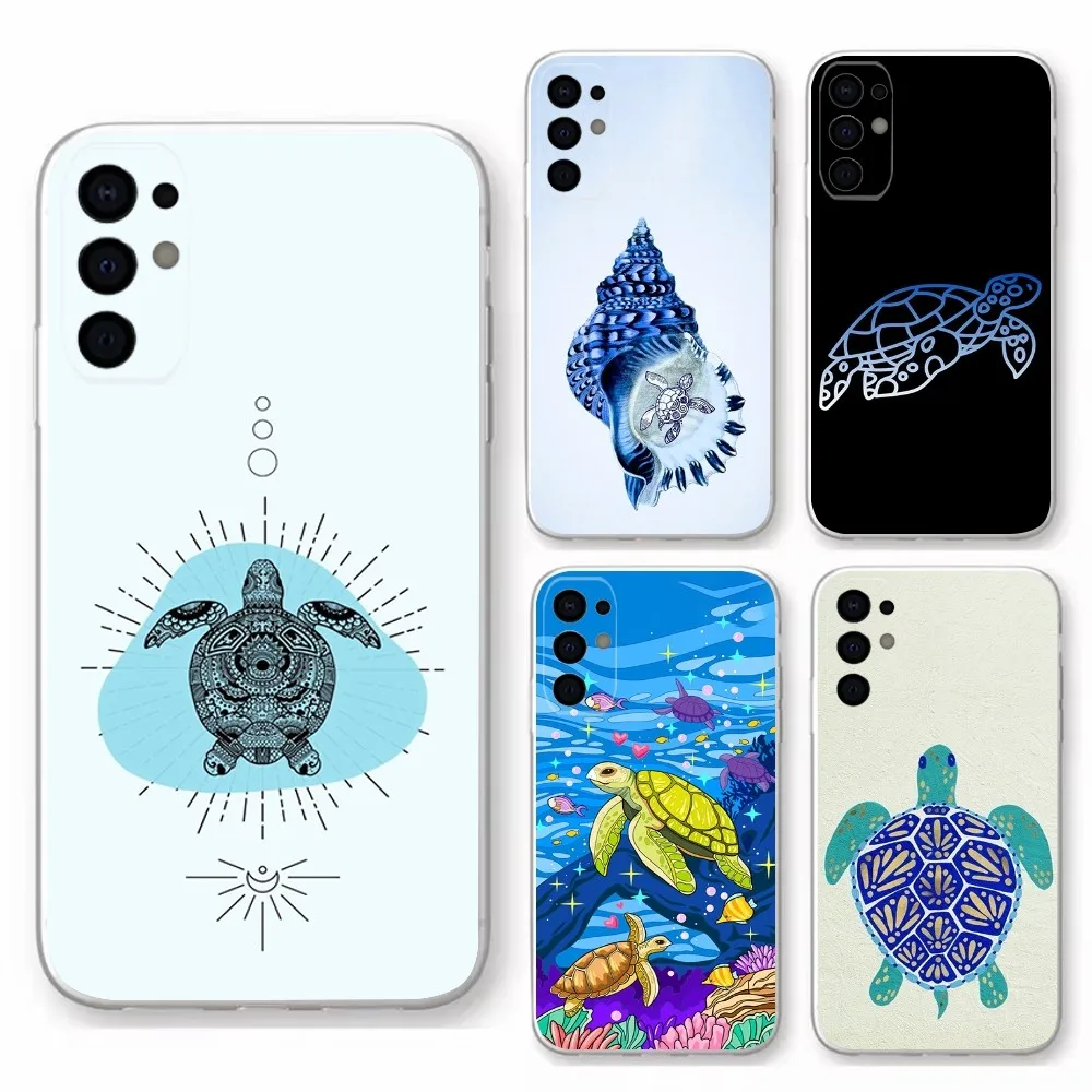 

Ocean Sea Turtle Phone Case For Samsung S30,S23,S21,S22,S20 Ultra,S20 FE lite,S10,S9,S8PIus Transparent Shell