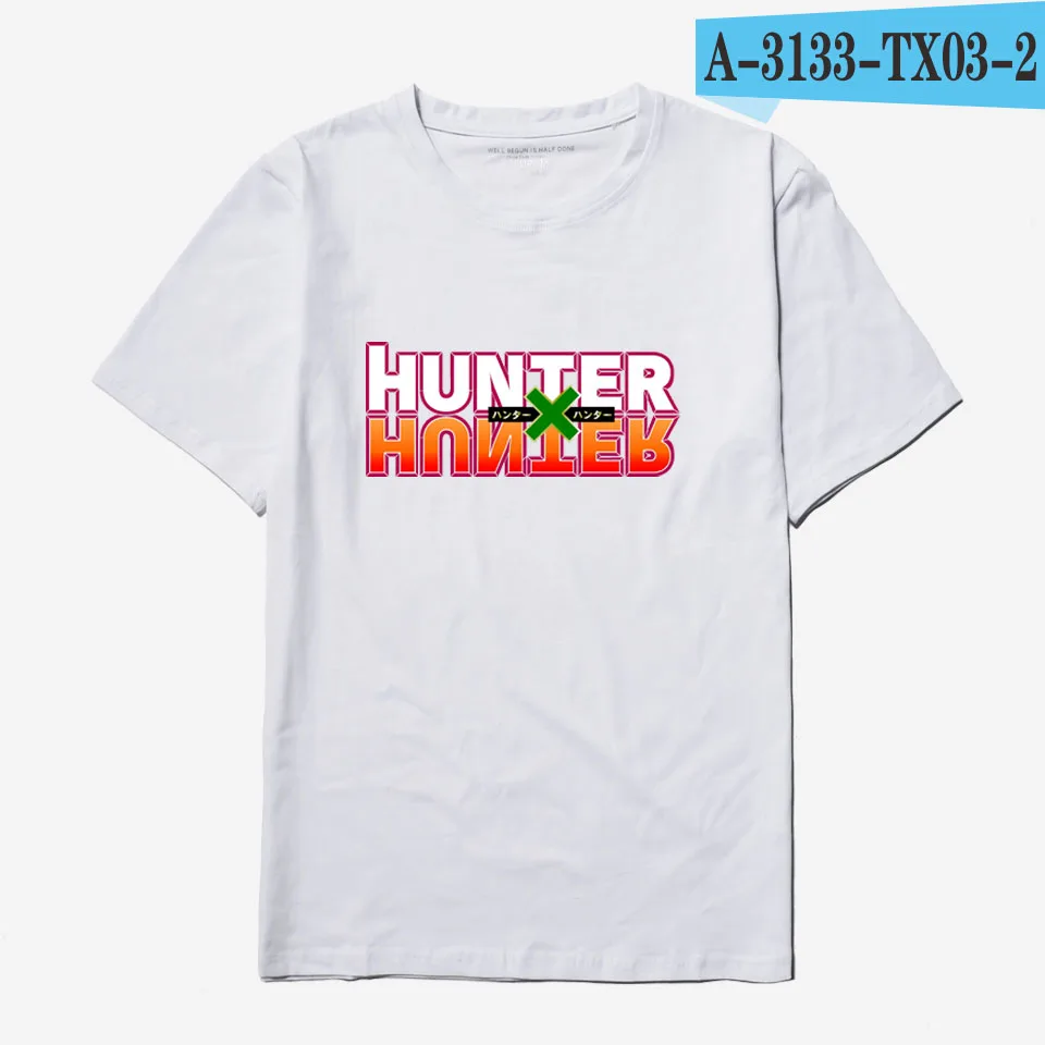 Hunter X Hunter T-shirt White Simple Tops Anime Harajuku Men/women Summer Comfortable Men T Shirt Hunter X Hunter Cotton Print