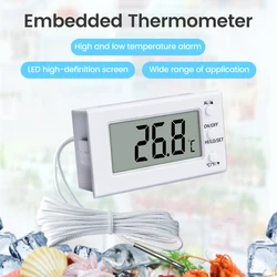 -50~300℃ Mini Digital LED Indoor Temperature Sensor Meter ℃/℉   Conversion Thermometer Gauge With High And Low-Temperature Alarm