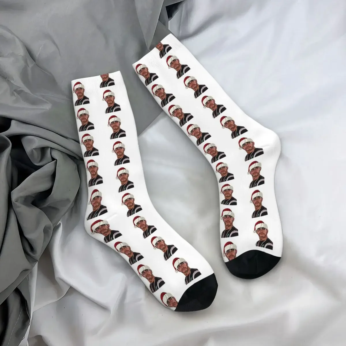 Lewis Hamilton Santa Hut Socken Harajuku super weiche Strümpfe ganzjährig lange Socken Zubehör für Unisex Weihnachts geschenke