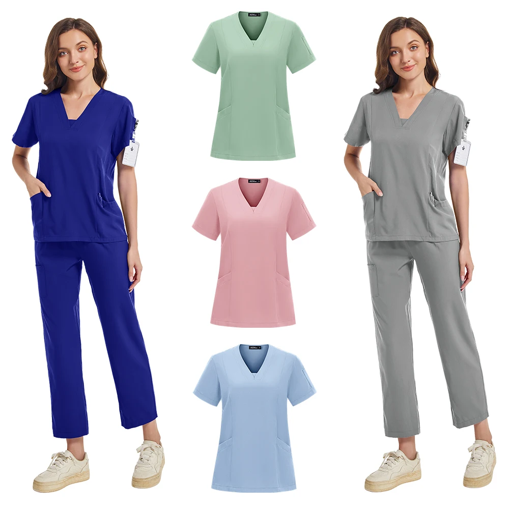 Wholesale Medical Uniform Scrubs Hospital Working Scrubs Set Medical Supplies Nurse Dental Surgery Suit Operating Room Workwear