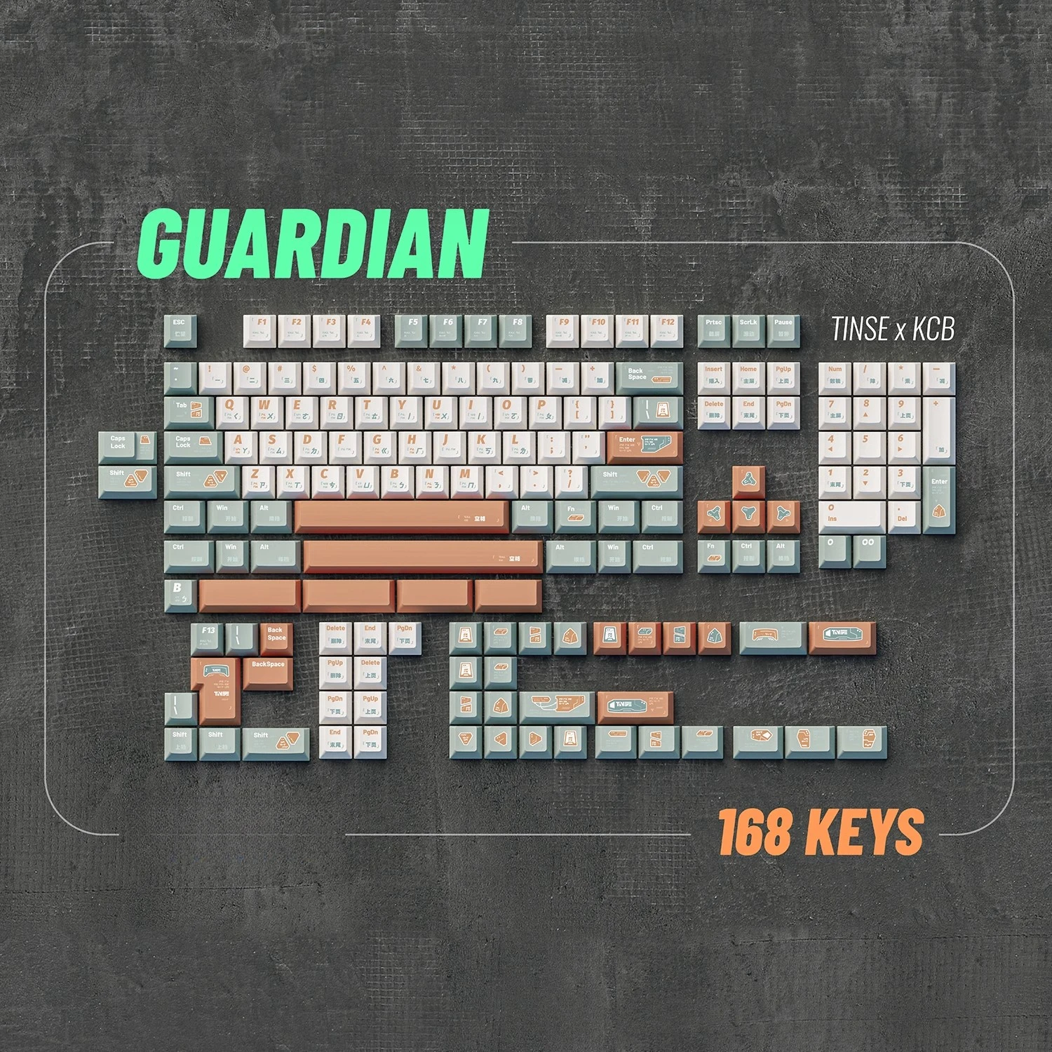 

GUARDIAN Theme Keycaps Set PBT Sublimation 138 Keycaps for Mechanical Keyboard Accessories Cherry Profile Keyboard Keycaps Set