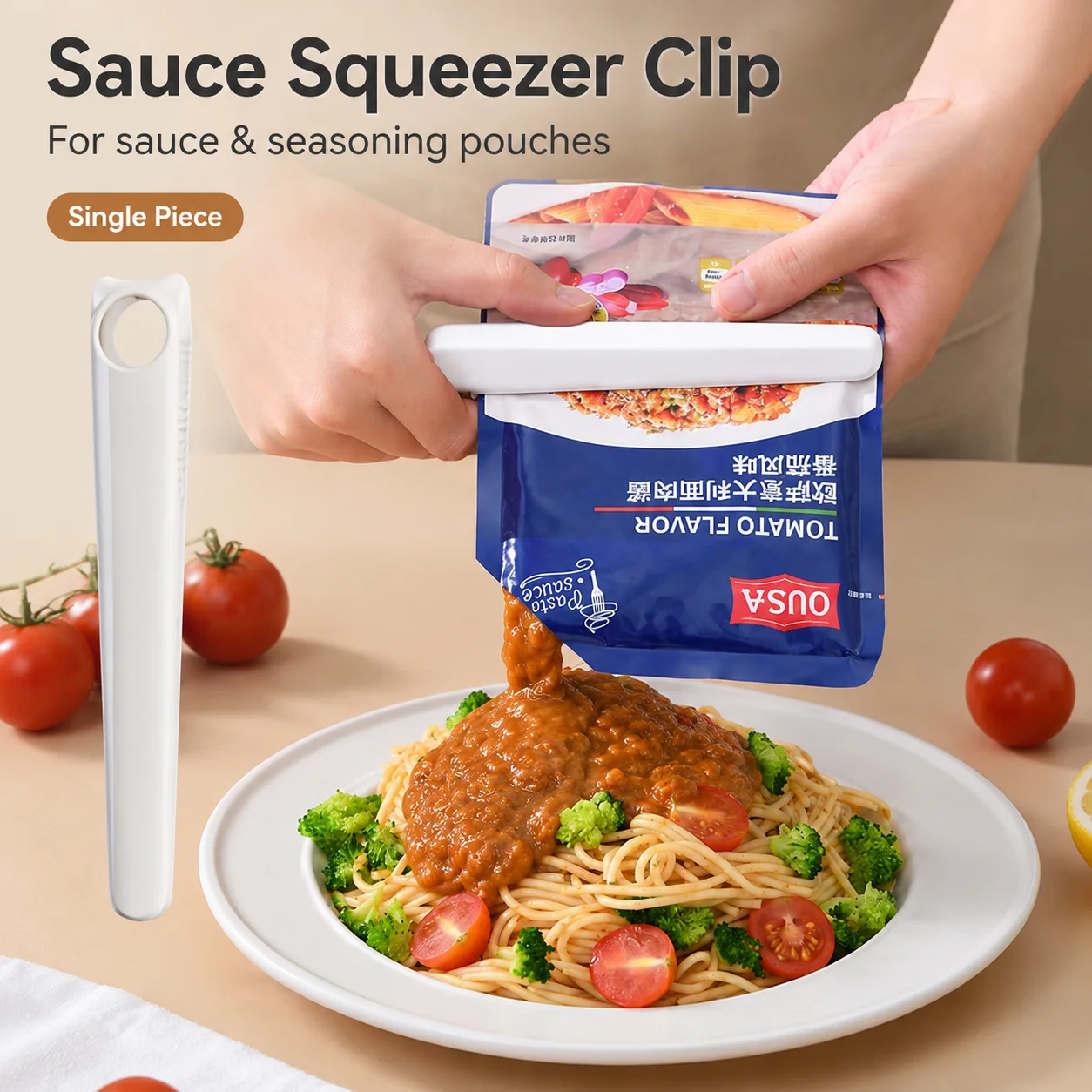 Magnetischer Soßenbeutel-Quetscher Küchen-Gewürzbeutel-Pressclip Abnehmbarer Tubenquetscher für Lebensmittel-Soßenbeutel Zahnpasta Tierfutter