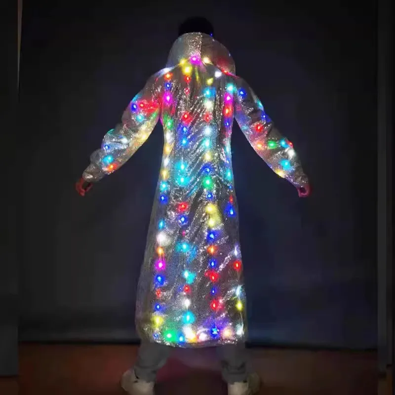 LED Luminous Robot CostumeColoul LED Lighting Peorce Costumes For Men Bar Atmosphere Props For Stage Wear-for Easter Hallowe