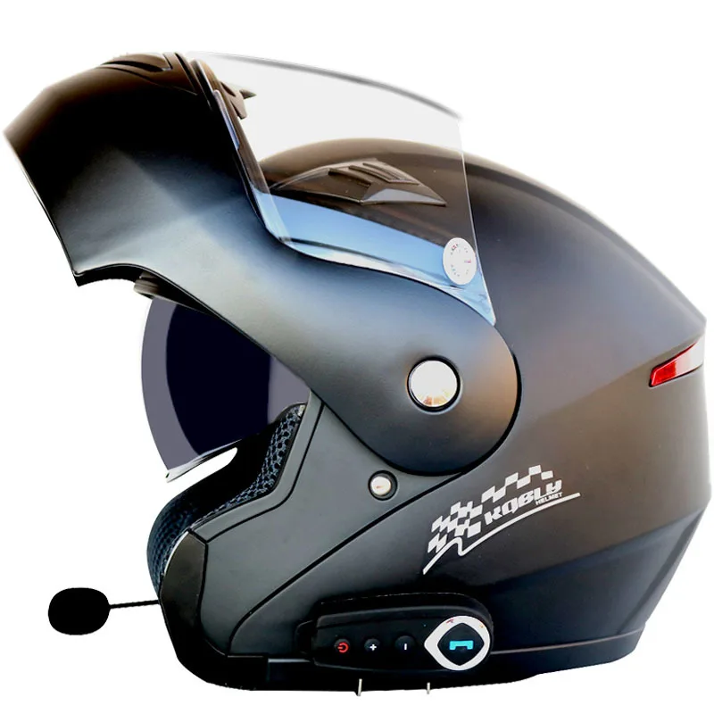 New Flip Up Motorcycle Helmet Anti-fog Dual Lens With Integrated Bluetooth Electric Motorcycle Helmet KUQIBAO Casco Moto