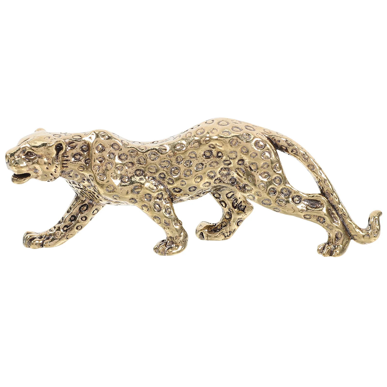 Statua Decorativa da Scrivania a Forma di Leopardo in Ottone Dorato, Accessorio Elegante in Stile Vintage per Ufficio e Casa