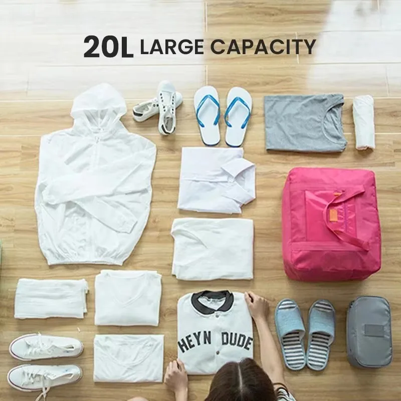 Foldable Travel Duffel Bag Lightweight Travel Bag for Women and Men Tote Carry On Luggage Bag Weekender Overnight Bag view 6